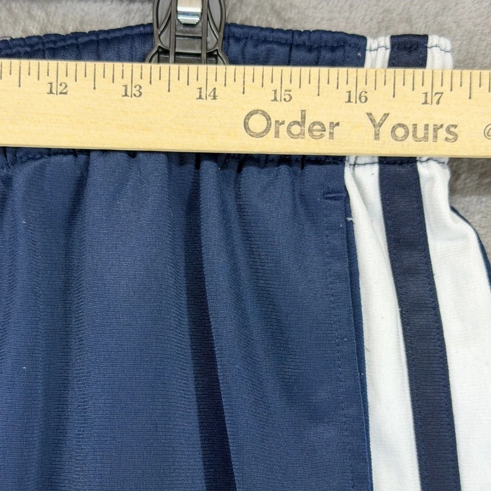 Nike Mens Navy Blue‎ White Striped Track Pants Large 133696 Zip Ankle Athletic